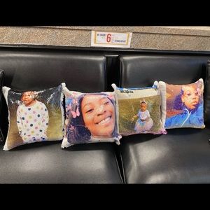 Personalized sequin pillows